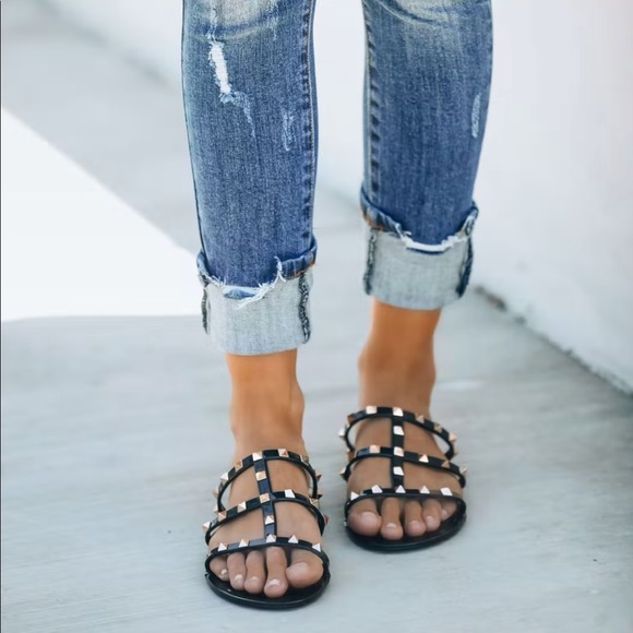*BLACK FRIDAY SALE* What A Stud Black Studded Sandals - Picture 6 of 6